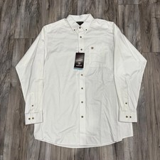 NWT Ariat Solid Twill Classic Fit Button-Down Shirt Embroidered Men  s Size XLT