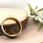 8mm Gold Tungsten durable Christmas Ring Blue Glitter Inlay Scratch-Free Band — photo 3