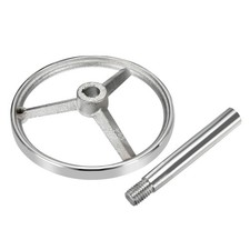 200mm/8" Rotary Handwheel Cast Iron Chrome Plated with Handle Silver