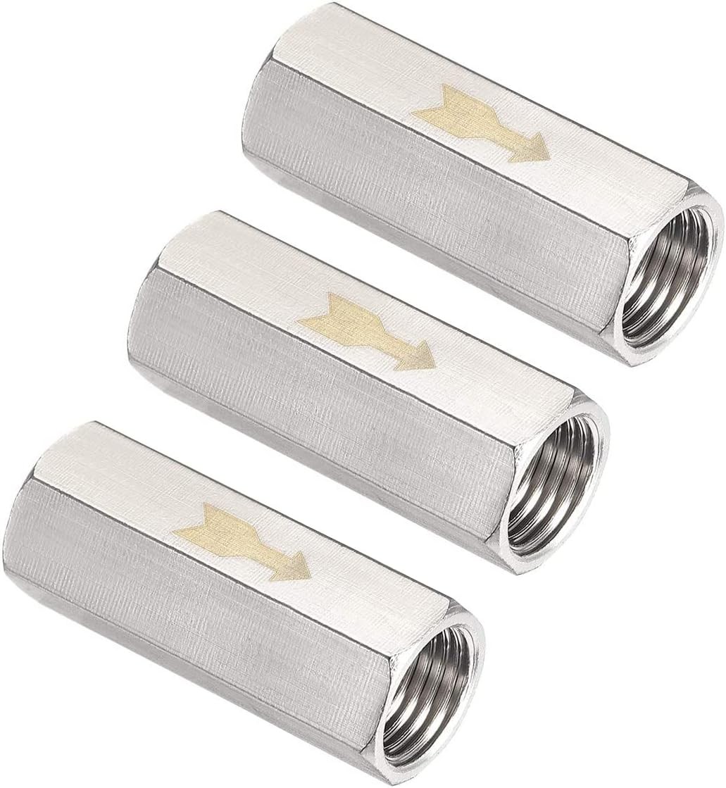 One Way Air Check Valve 1/4'' Femal Threaded Full Ports Brass 1/4 Inch, 
