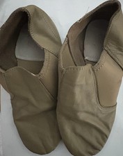 Dance Class By Trimfoot Girls Size 8 Beige Brown Leather Dance Ballet Shoes