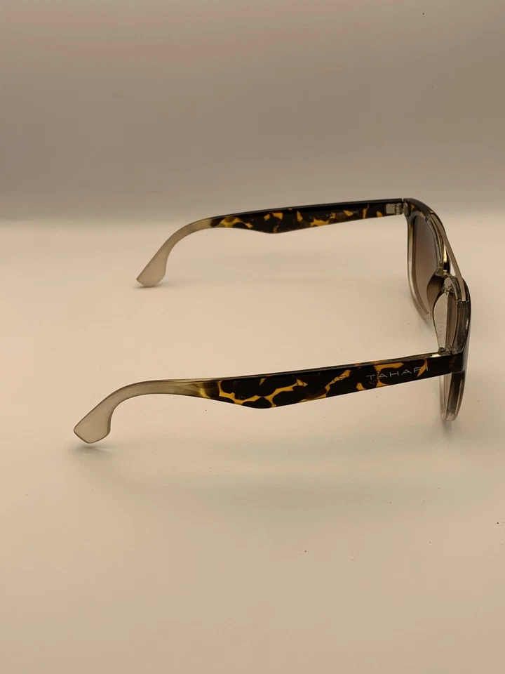 Gafas de sol Tahari para mujer marrón tortuga degradado línea de cejas doble puente TH654 Foto 3 de 4