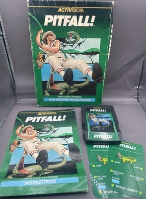 Intellivision Game Pitfall! CIB Complete In Box Manual Overlays Tested Working