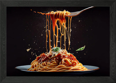 Essen Pasta Tomate Gerahmtes Wandbild Poster Leinwanddruck Bild