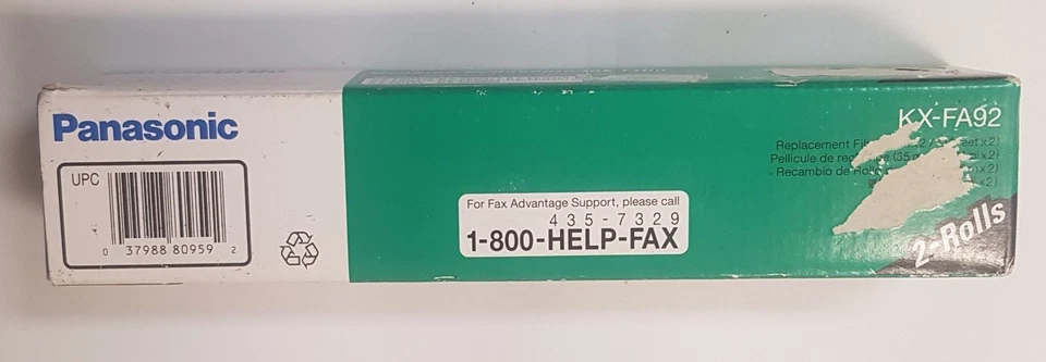 Genuine Panasonic KX-FA92 Plain Paper Fax Ink Film Refill- 2 Opened Rollers - Image 3 of 4