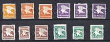 US Regular Issue Set of 12, 1978-85 A-D Eagles - Coils, Booklet Single, Reg MNH