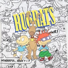 Nickelodeon Rugrats Men  s Size L All Over Print White Graphic T-Shirt
