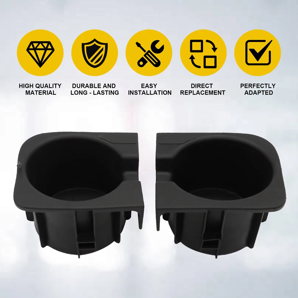 2*For 2005-2017 Toyota Tacoma Right+Left Black Center Console Cup Holder Insert Foto 3 de 4
