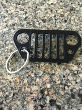 2jeep Wrangler Tj Cj Grill Logo Collectors Keychain Grey Black