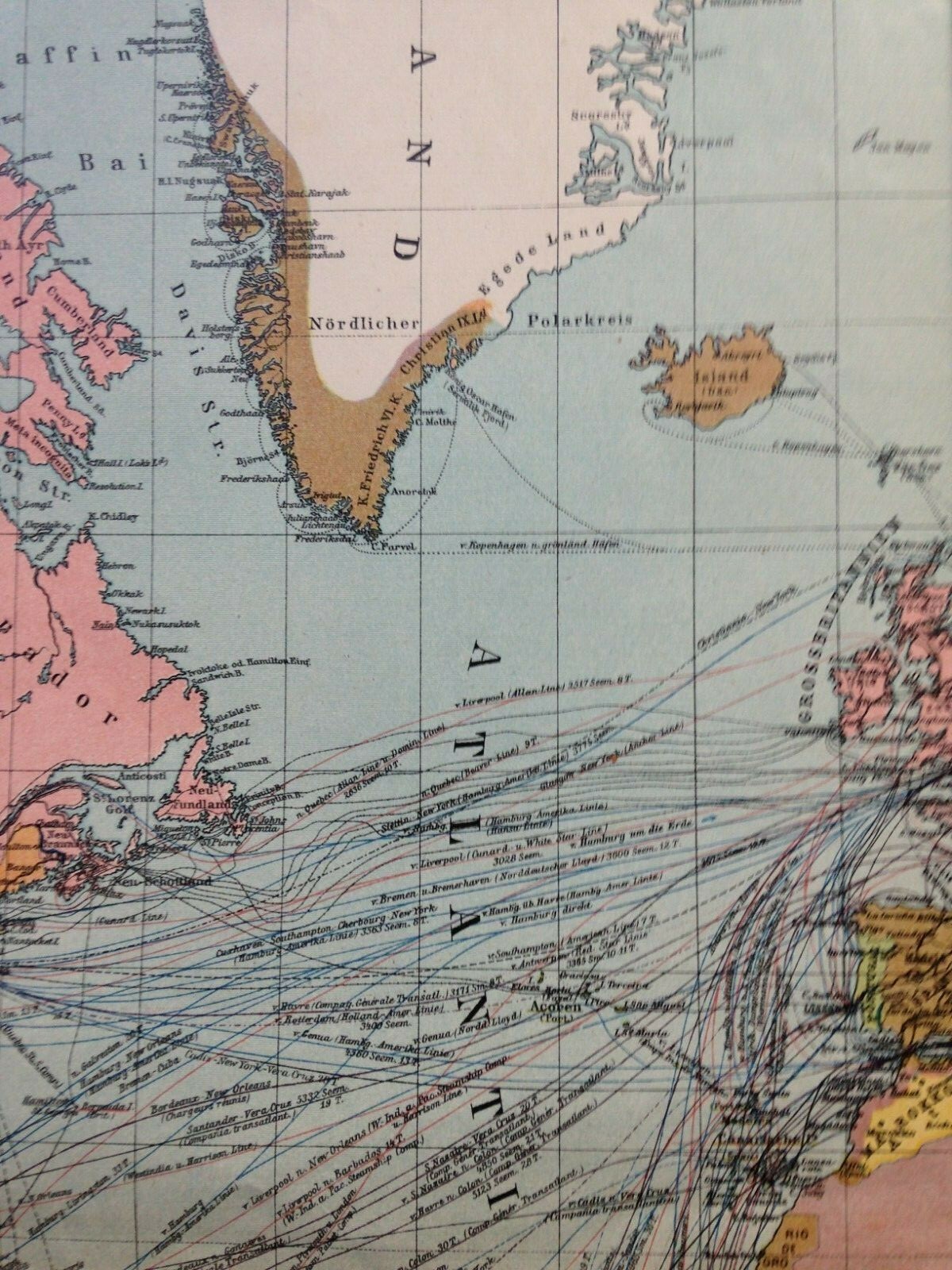 PLANISPHERE ANTIQUE COMMERCIAL WALL MAP 1905 by MAESTRANI 20th CENTURY