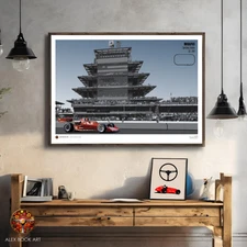 Indianapolis 500 Mile Race Poster INDYCAR A J Foyt Gilmore Coyote Car Art Print