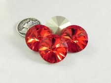 Light Siam F 39ss, 47ss, 12mm Swarovski 1122 Rivoli Stones
