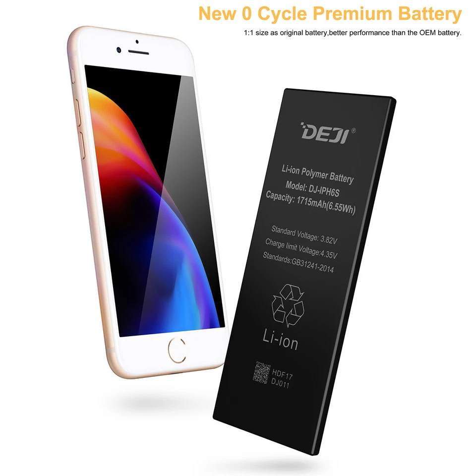 Bateria interna de substituição DEJI para iPhone 8 7 6s 6 Plus 5s 5c SE 1ª geração - Imagem 2 de 4