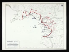 WWII Map 96 Italy Campaign Salerno German Counter Attack on Sept 14, 1943  WW2