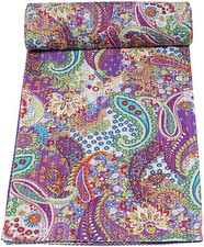 Colcha manta colcha 100 % algodón Indian Bedding Gurdi Kantha tamaño king