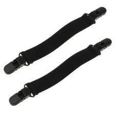 Adjustable Boot Straps Leg Stirrups Elastic Pant Clips for Women Men, Black