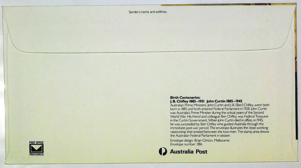 1985 APM15790 & APM15750 Pict.PMK John Curtin Birth Centenary. 2 PMK on PSE - Image 2 of 2