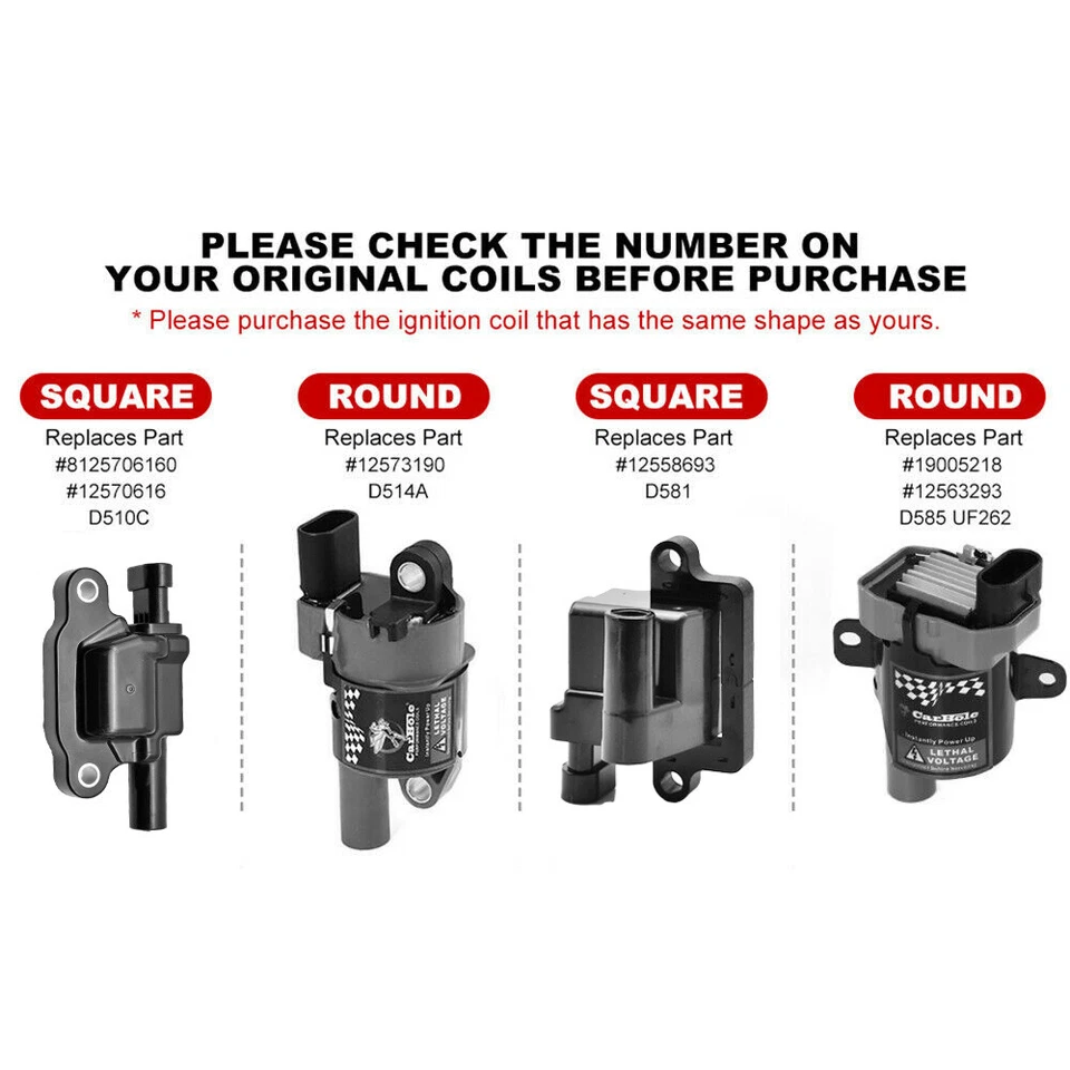 8 (paquete) bobinas de encendido UF413 + 41-962 bujías + cables de bujía para Chevy Foto 3 de 4