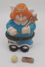 Ceramic Porcelain Trinket Box Angel / Tooth Fairy w/Candy Charms Midwest