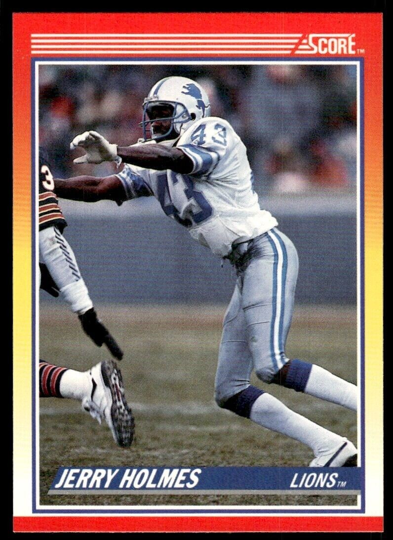 1990 SCORE NFL FOOTBALL Trading Card #242 - JERRY HOLMES, Detroit Lions