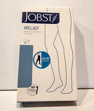 Jobst Relief  Med Compression Stockings 20-30 mmHg Thigh Highs Silicone Band Lg
