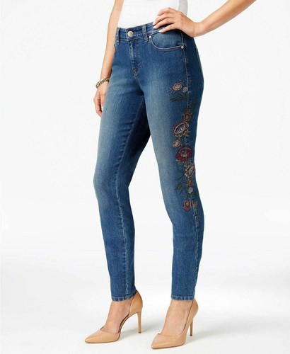 Style Co Curvy Skinny Leg Embroidered 