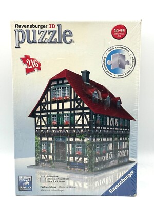Ravensburger 3D Puzzle Medieval House Fachwerkhaus 216 pcs, Sealed/Retired *Read