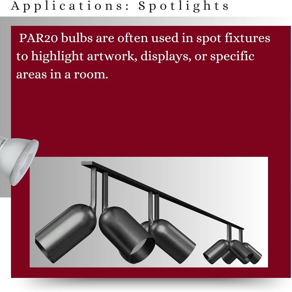 SATCO S11494 - 7 Watt Econo PAR20 LED BULB - 3000K - Silver Finish (6 Pack) - Image 4 of 4