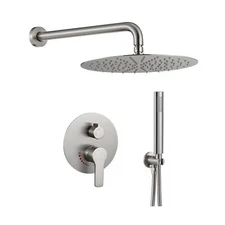 Shower System with Rain Shower and Handheld-12 Inch Rain Shower Head with Han...