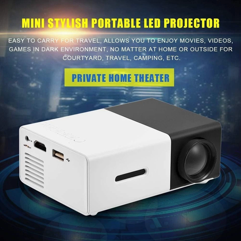 Mini Projector, Home Theater Portable LED Projector HD HDMI Multimedia Player - Image 2 of 4