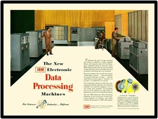 Cold War Era IBM New Metal Sign: Cathode, Magnetic Tape, Magnetic Drum Memory