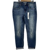 VIGOSS Thompson Midrise Tomboy Distressed Rolled Cuff Jeans Womens Size 31 New