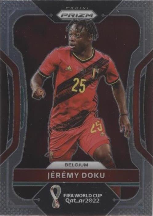 j david panini prizm Qatar RC 199シリ Preços baixos em 2022 Panini Prizm World Cup Qatar Jeremy Doku #18