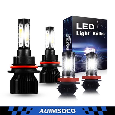 Led Headlights High Low Beam Fog Light For Chevy Cobalt 2005 2006-2010 White 4x
