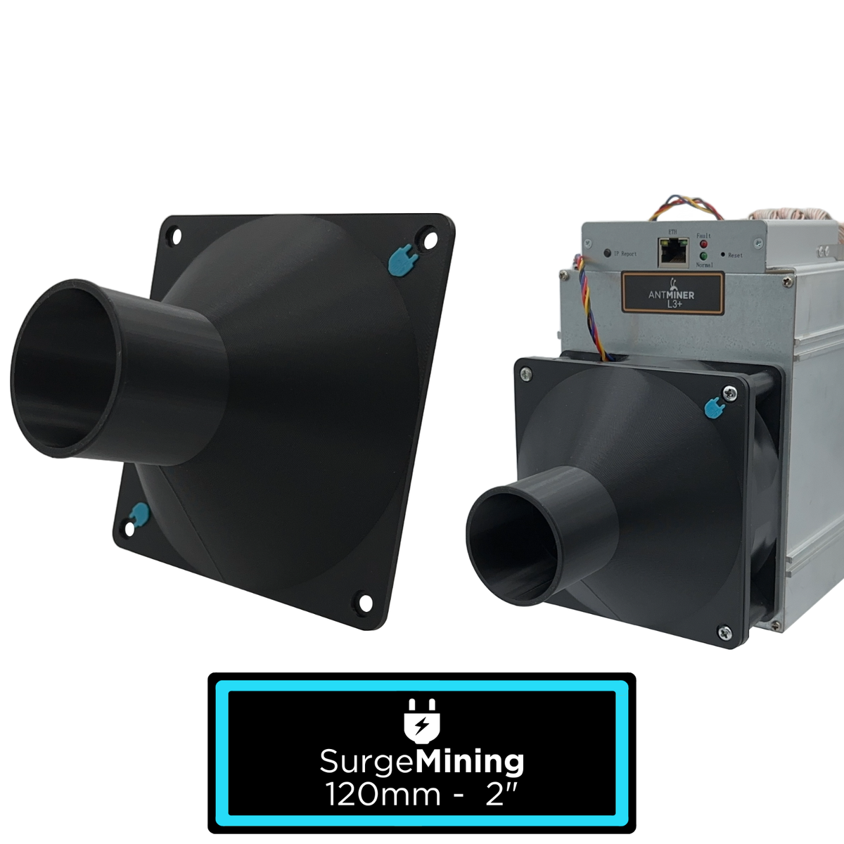 120mm to Inch Fan Shroud Adapter Crypto ASIC Miner Silencer