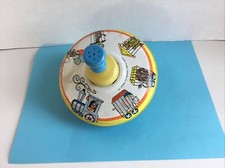 Vtg Tin Top Spinning Toy Ohio Art Litho Circus Animal Train Big USA Metal NICE