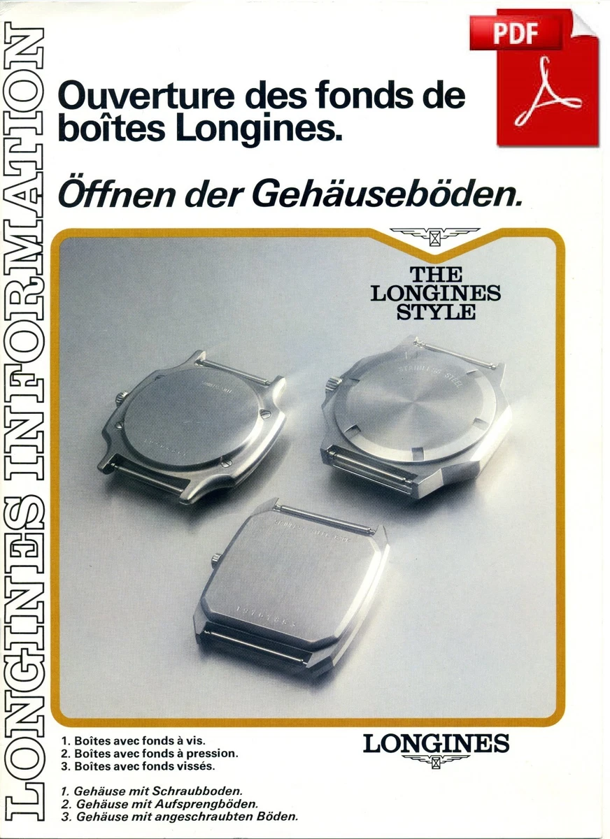 Documentación técnica de LONGINES - Apertura de la base de la caja - PDF - 8 páginas