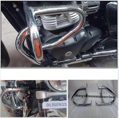 Fits For Royal Enfield Super Meteor 650 Compact Engine Guard Crash Guard Chrome