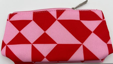 CLINIQUE Print Cosmetic Makeup Bag Zipper Pouch 7"x4"x2" NEW AUTHENTIC PIC.