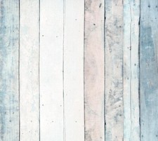 BEACH HUT BLUE WOOD PANEL WALL QUALITY FEATURE DESIGNER WALLPAPER IT15140