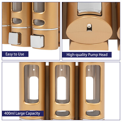 400ml 3 Pack Hotel Shower soap Dispenser,  Wall-mounted Shampoo Dispenser Hotel