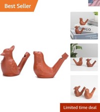 Set of 2 Modern Purple Ceramic Bird Whistles for Fun Outdoor Entertainment