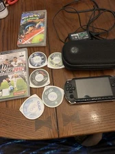 PSP PlayStation Portable Lot Bundle System 5 Games Movies Charger Case Memory #1