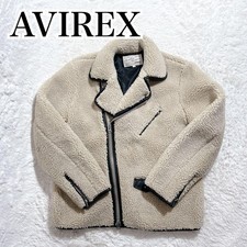 AVIREX Used in Japan Limited Edition TOM CAT Double Boa Riders Jacket 2XL Beige