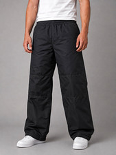 Drift Vintage Black Nylon Parachute Cargo Pants Men s Medium Adjustable Hem