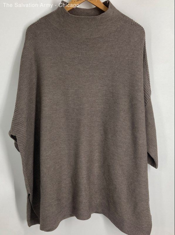 Kerisma Womens Brown 3/4 Sleeve Casual Pullover Tunic Sweater One Size