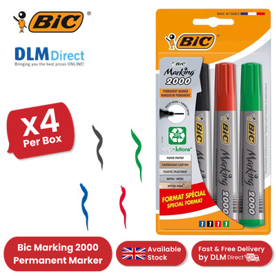 BIC Marking 2000 ECOlutions Permanent Bullet Tip Marker 4er Pack