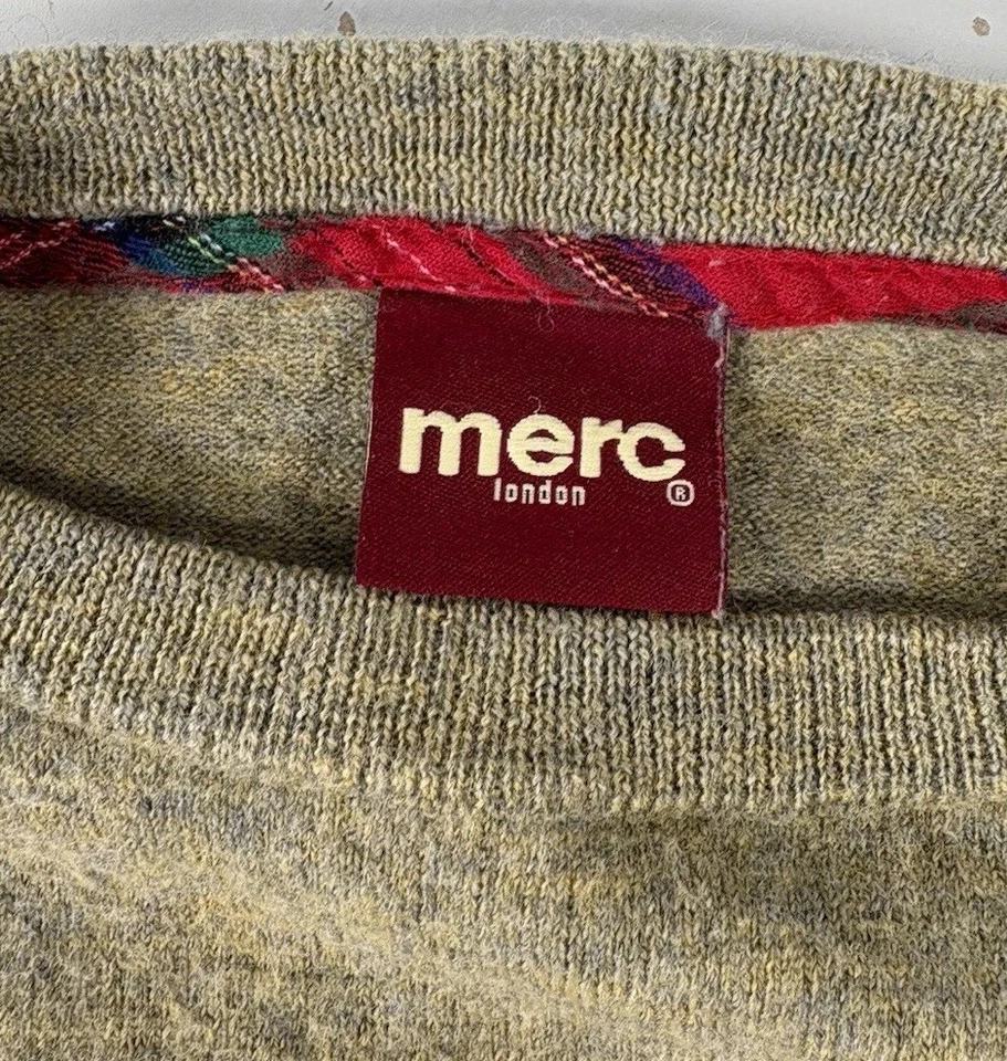 Jersey Merc London para hombre beige mediano 100 % lana merino Flexmerc Foto 4 de 4