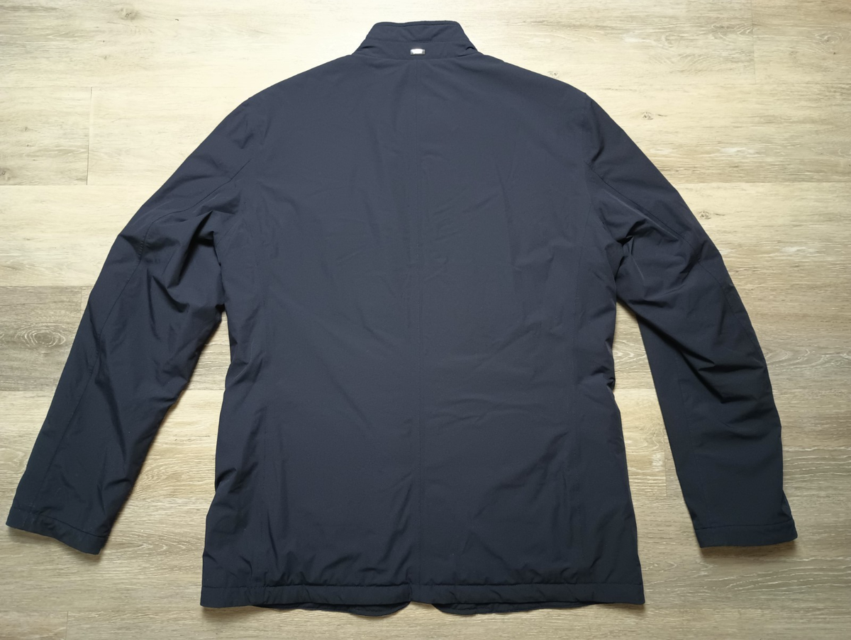 Herno Resort Black/Blue Snap Front Nylon Packable Travel Jacket
