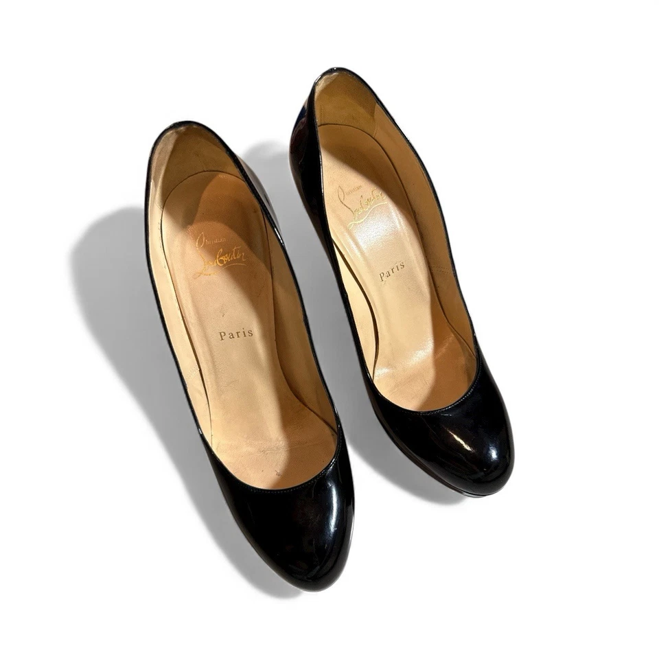 Christian Louboutin Women's Size 9 40.5 Black Patent Leather Pumps - Image 2 of 4
